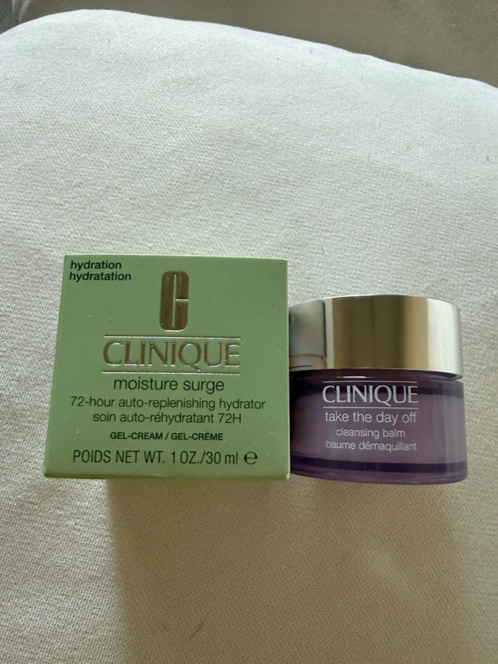 Clinique moisture surge hydration and take the day off cleansing balm duo